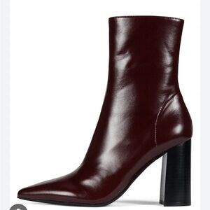 Jeffery Campbell patent burgundy Siren bootie